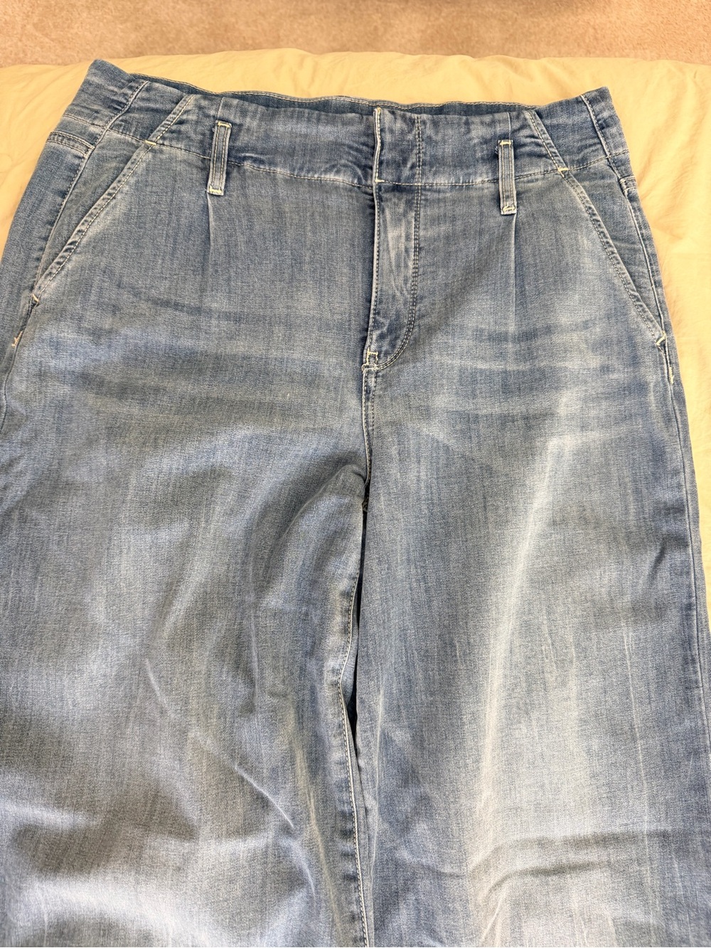 NYDJ Wide Leg Jeans in Medium Blue - Picture 3 of 7